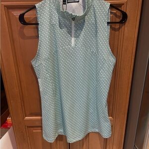 J.Lindeberg Light Green Geometric Tank Top